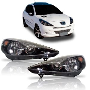 Farol Peugeot 207 Hoggar 2007 Até  2014  Mascara Negra Le Esquerdo