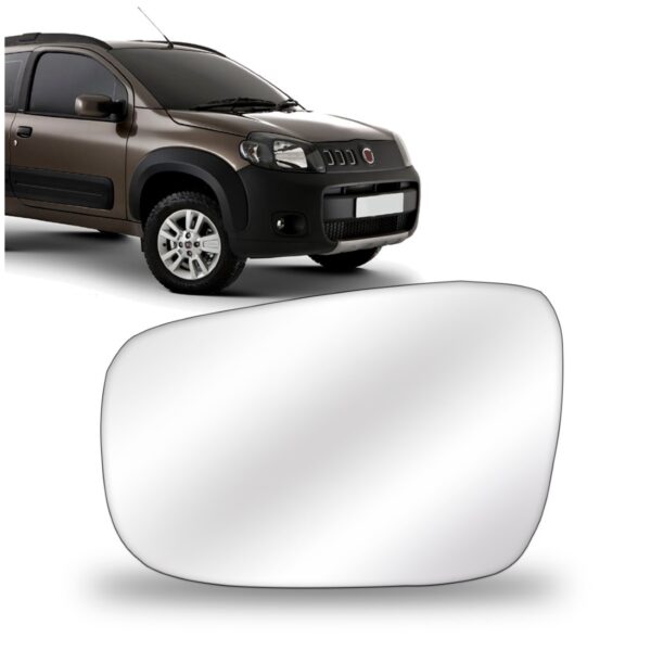 Lente Retrovisor Uno Way 2010 2011 2012 2013 Com Base Lado Esquerdo