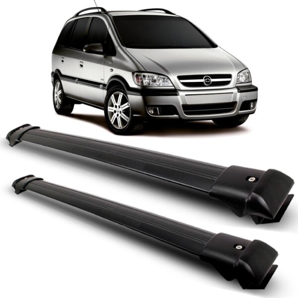 Travessa Rack Teto Zafira Preto Em Aluminio Travessa Larga Preto