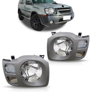 Farol Xterra 02 03 2004 2005 2006 2007 08 Aro Cinza 1ª Linha - Esquerdo/motorista