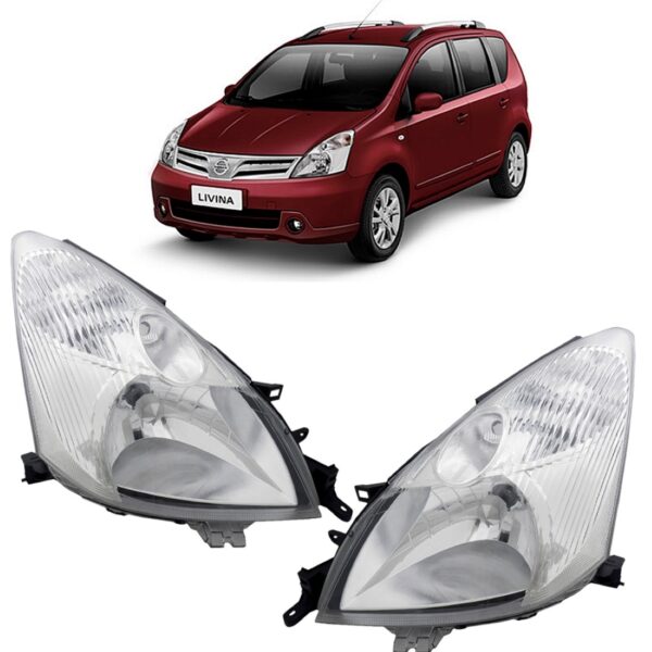 Farol Livina 2009 2010 2011 2012 Cromado 1ª Linha - Esquerdo/motorista