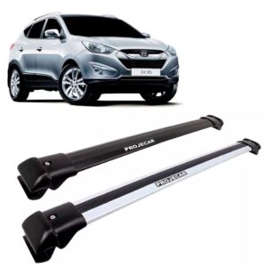 Bagageiro Suporte Do Teto Para Hyundai Ix35 2010 A 2016 Cor Prata