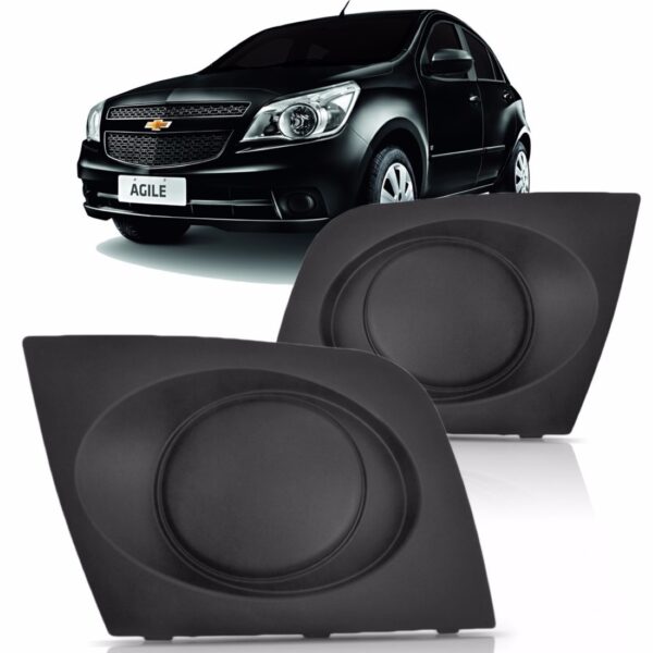 Moldura Grade Parachoque Farol Milha Agile Sem Furo Lado Direito