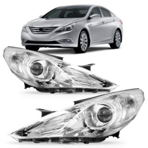 Farol Sonata 2008 2009 2010 2011 2012 Máscara Cromada Lado Direito