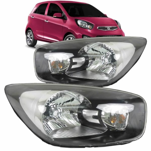 Farol Picanto 2012 2013 2014 Mascara Negra 1ª Linha Esquerdo/motorista