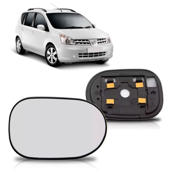 Vidro Lente Retrovisor Livina 2009 A 2017 C/ Base. Lado Direito