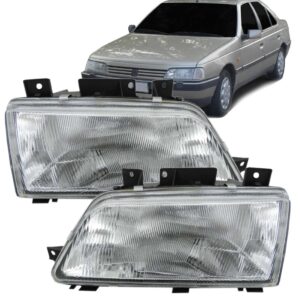 Farol Peugeot 405 1995 1996 Foco Simples Cromado 1ª Linha Esquerdo/motorista