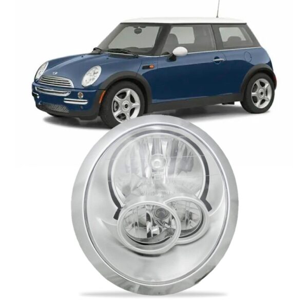 Farol Mini Cooper 01 02 03 04 05 06 Cromado Oferta 1ª Linha Esquerdo/motorista