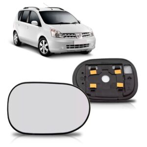 Vidro Lente Retrovisor Livina 2009 A 2017 C/ Base. Lado Esquerdo