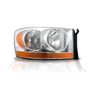 Farol Para Dodge Ram 05 A 06 Pisca Âmbar Lente Lisa 1ª Linha Esquerdo/motorista