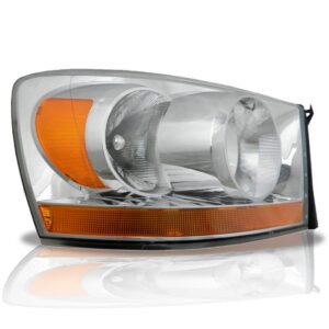 Farol Para Dodge Ram 05 A 06 Pisca Âmbar Lente Lisa 1ª Linha Esquerdo/motorista