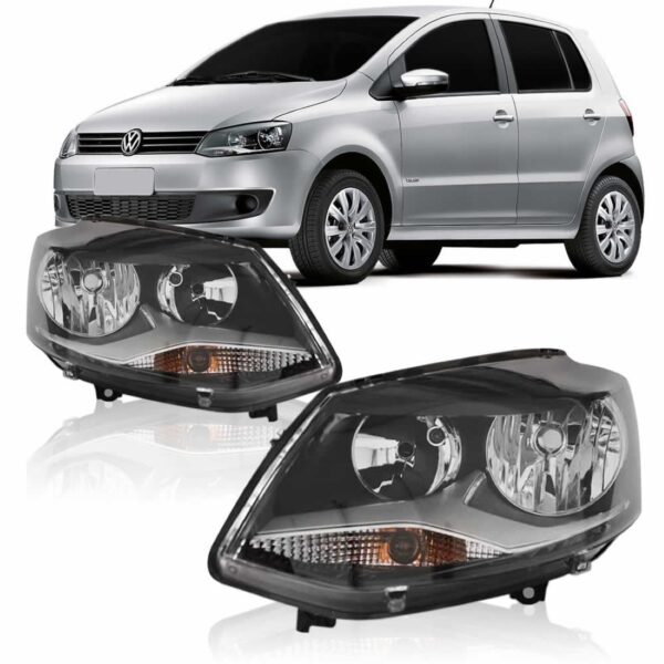 Farol Fox Crossfox Spacefox 10 A 2014 Máscara Negra 1ª Linha Direito/passageiro