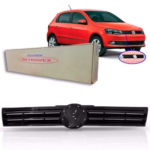 Grade Para Gol G6  2012 2013 Preta Brilhante Sem Emblema