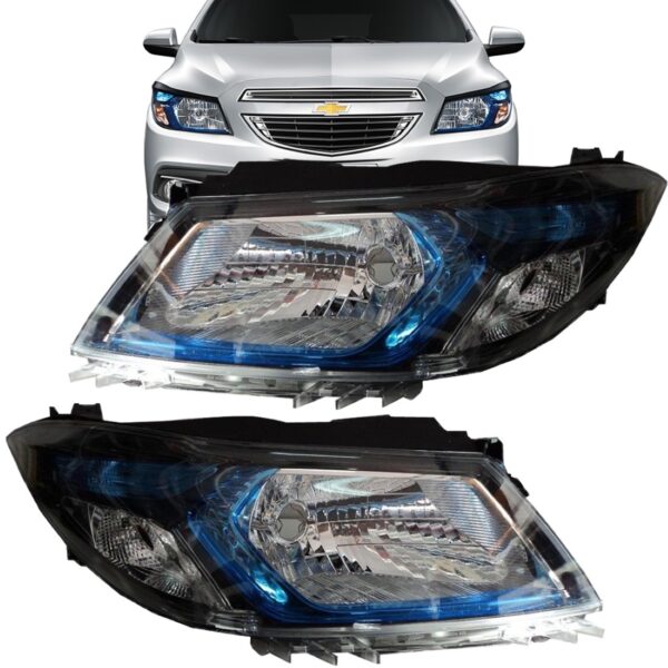 Farol Onix Prisma 2012 2013 2014 Mascara Negra Direito