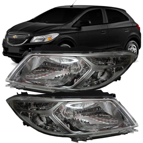 Farol  Onix  Prisma  2012  2013  2014  Cromado Lado Esquerdo