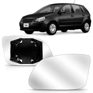 Lente Retrovisor Golf/polo 2008 A 2010 Com Base Lado Esquerdo