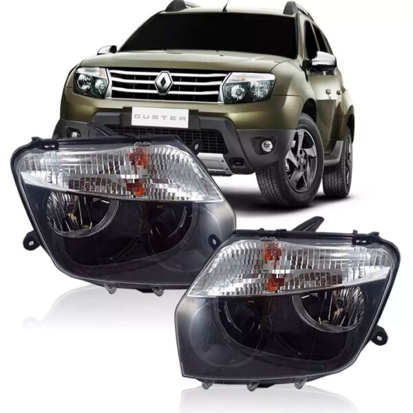 Farol Duster 2012 13 14 2015 Renault Mascara Negra 1ª Linha Direito/passageiro