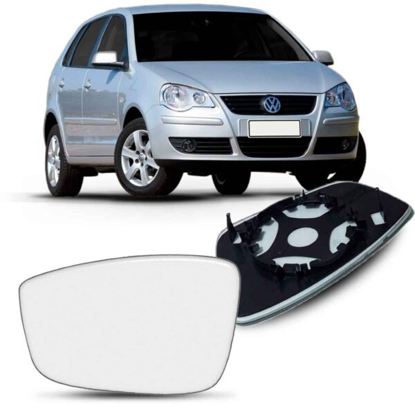 Lente Retrovisor Com Base Vw Polo 2008 A 2010 Lado Esquerdo