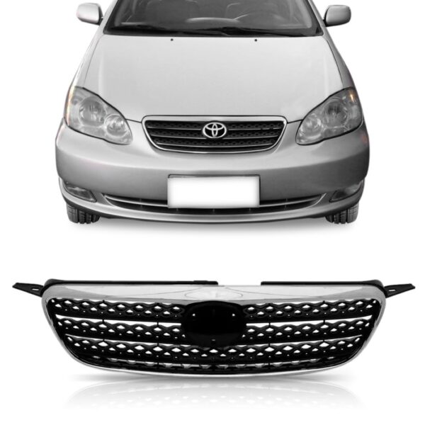 Grade Dianteira Corolla 2003 2004 A 2007 2008 1a Linha - Preto