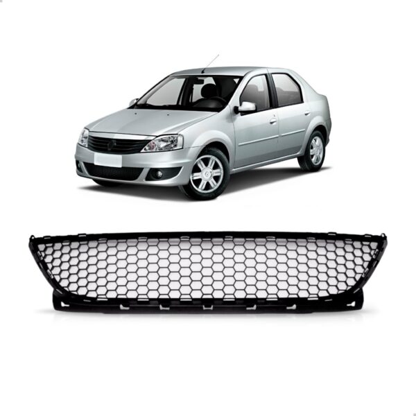 Tela Frontal Colméia Logan 11 2012 2013 Inferior Parachoque Preto