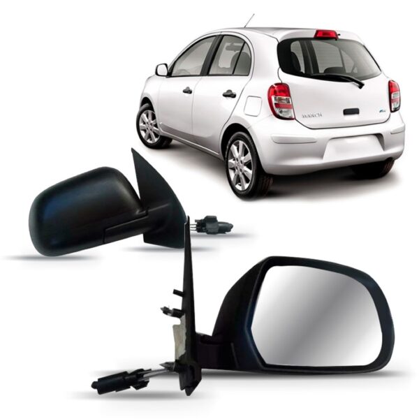 Retrovisor March 2011 A 2013 C/ Controle Lado Direito