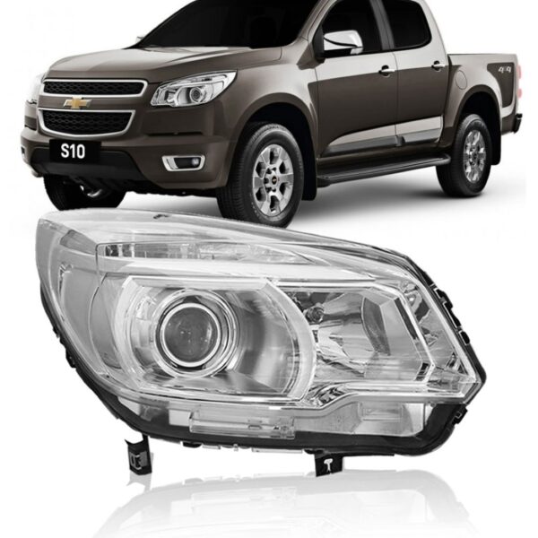 Farol S10 2012 2013 2014 Chevrolet Ltz S10 Cromado 1ª Linha Direito/passageiro