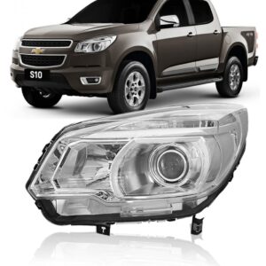 Farol S10 2012 2013 2014 Chevrolet Ltz S10 Cromado 1ª Linha - Esquerdo/motorista