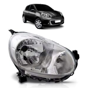 Farol March Nissan 2011 2012 2013 Cromado 1ª Linha Direito/passageiro