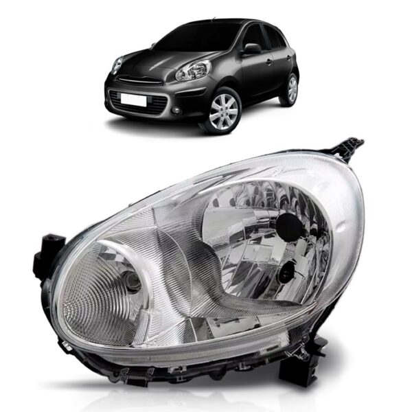 Farol March Nissan 2011 2012 2013 Cromado 1ª Linha Esquerdo/motorista