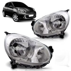 Farol March Nissan 2011 2012 2013 Cromado 1ª Linha Esquerdo/motorista