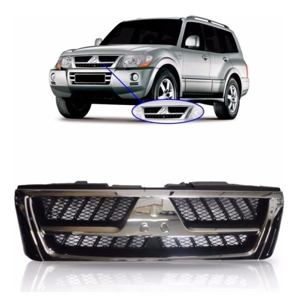 Grade Preta Pajero Full 2003 04 05 06 2007 C/friso Cromado Cromado