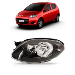 Farol Palio 12 13 2014 15 Foco Duplo Mascara Negra 1ª Linha Esquerdo/motorista