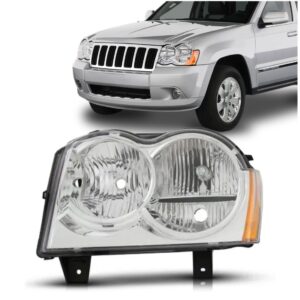 Farol Grand Cherokee Limited Overland 2008 2009 2010 Cromado Lado Esquerdo