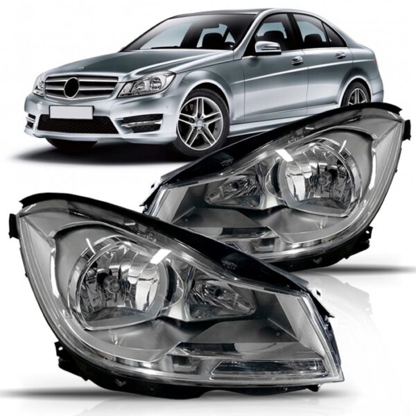 Farol Mercedes C180 C200 Ano 2012 2013 2014 1ª Linha - Esquerdo/motorista