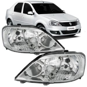 Farol Logan 2011 2012 2013 Mascara Cromada 1ª Linha Esquerdo/motorista