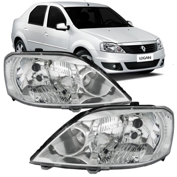 Farol Logan 2011 2012 2013 Mascara Cromada 1ª Linha Esquerdo/motorista