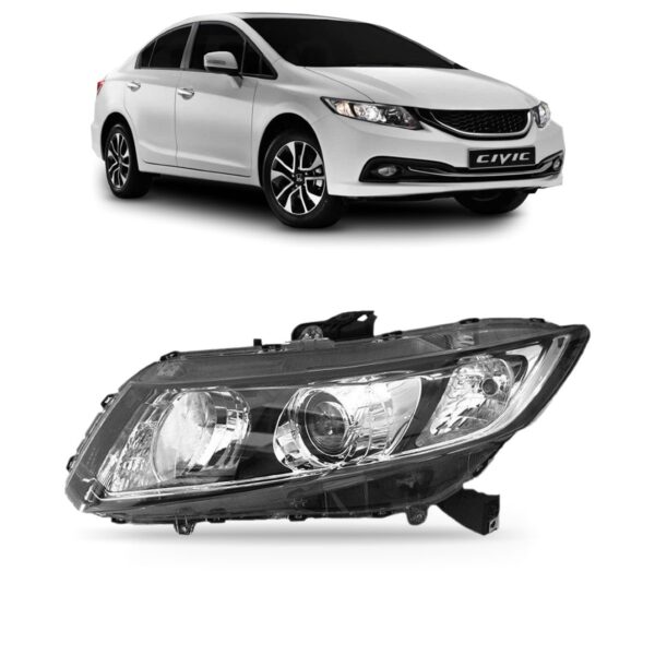 Farol Honda New Civic 2012 2013 2014 1ª Linha - Esquerdo/motorista