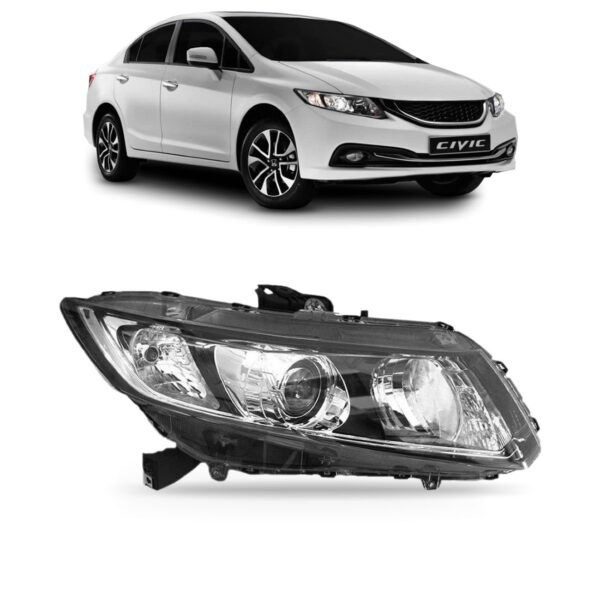 Farol Honda New Civic 2012 2013 2014 1ª Linha - Direito/passageiro