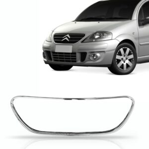 Moldura Friso Grade Parachoque C3 Cromada 2008 09 10 11 2012