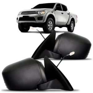 Retrovisor L200 Triton 08 A 2015 Eletrico Preto Texturizado Lado Direito