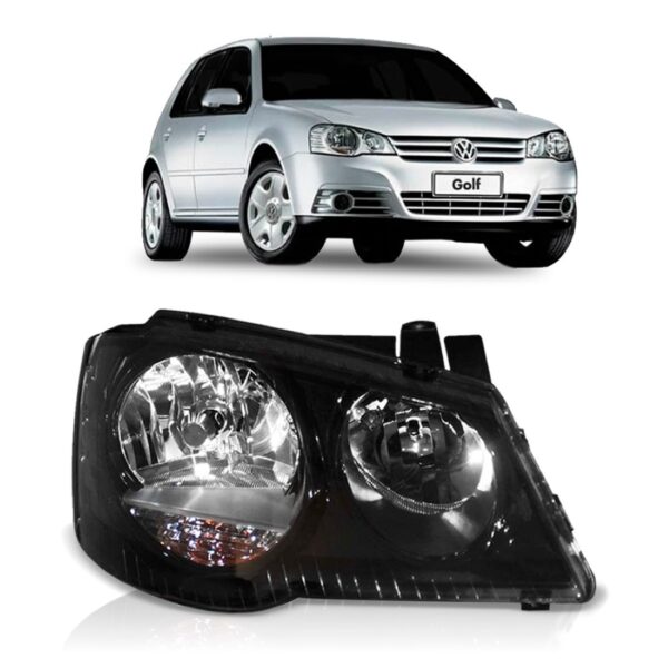 Farol Golf 2007 08 09 10 11 2012 2013 Mascara Negra 1ª Linha Direito/passageiro