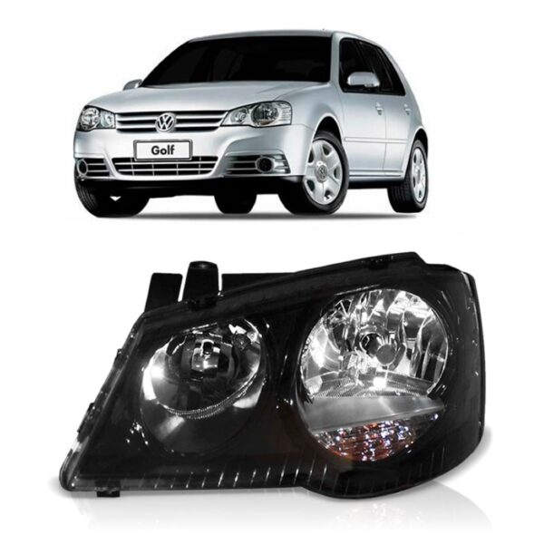 Farol Golf 2007 08 09 10 11 2012 2013 Mascara Negra 1ª Linha Esquerdo/motorista