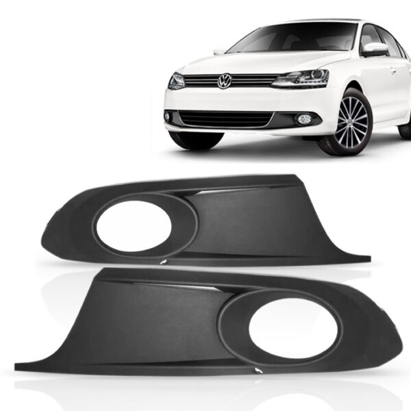 Moldura Milha Para Jetta 2011 2012 A 2014 Com Furo Aro Preto Lado Direito