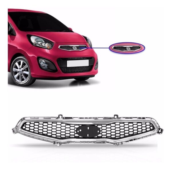 Grade Dianteira Para Kia Picanto 2011 2012 2013 2014 Prateado