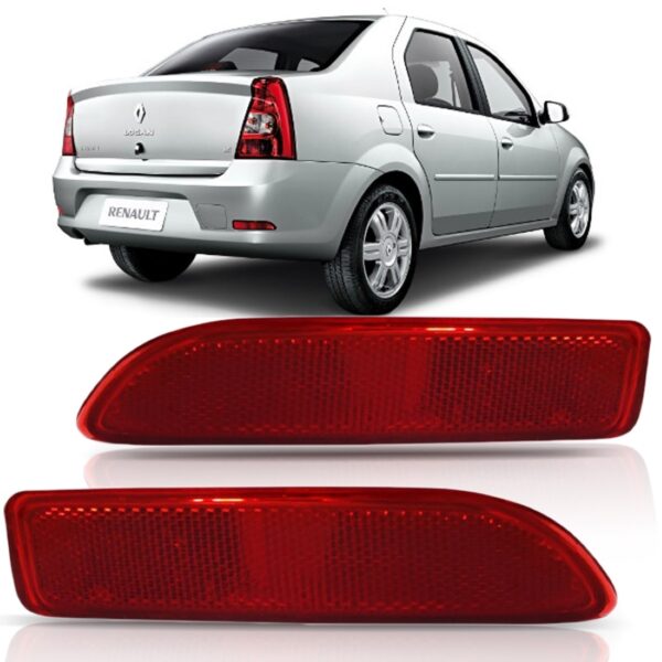 Aplique Defletor Parachoque Traseiro Logan 2011 A 2013 Ld Vermelho