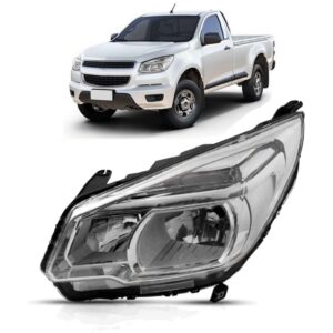 Farol S10 2012 2013 2014 2015 Cromado Sem Projetor 1ª Linha Esquerdo/motorista