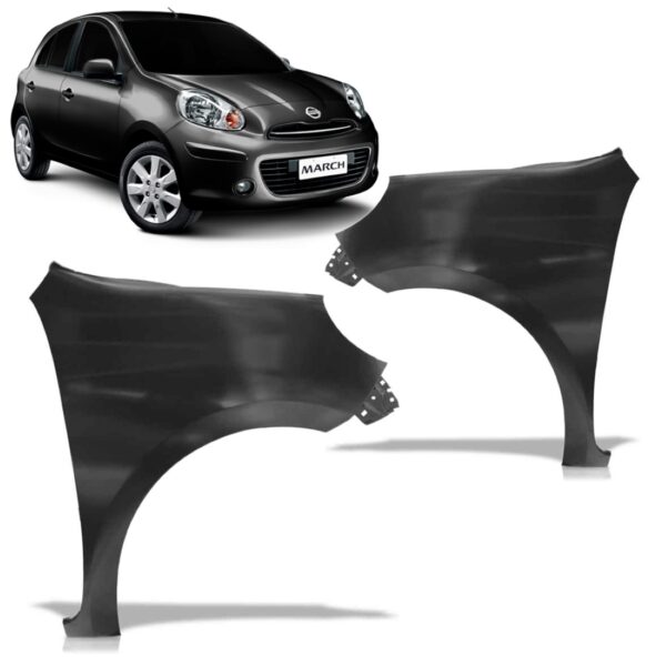Paralama March Nissan 2011 2012 2013 2014 Lado Direito Dianteira Direita Direito