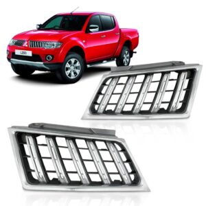 Grade Pajero Dakar 09 10 11 12 13/ L200 Triton 2013 2014 Le Preto/cromado Esquerdo