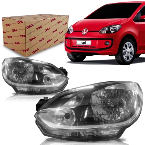 Farol Para Volkswagen Up 2014 A 2015 Mascara Negra 1ª Linha Direito/passageiro