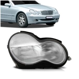 Farol Mercedes C180 C200 01 02 03 04 2005 06 Raiado 1ª Linha - Direito/passageiro